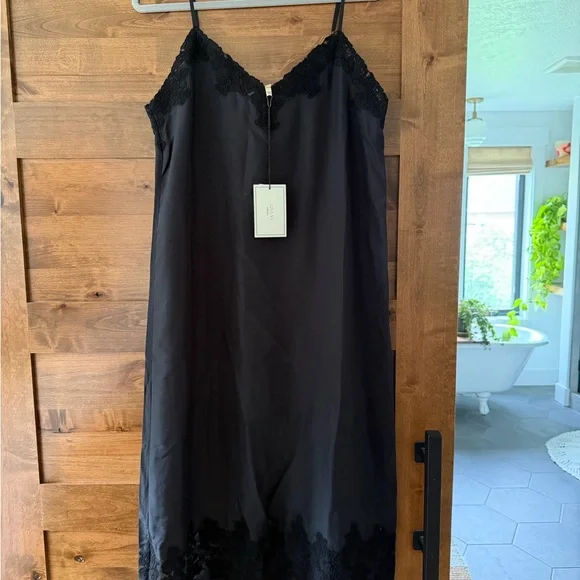 THE GREAT. Black Lace Detail midi dress - Picture 10 of 13